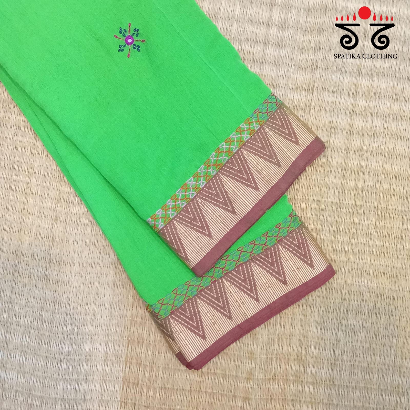 Green Lambani Hand-embroidered Saree