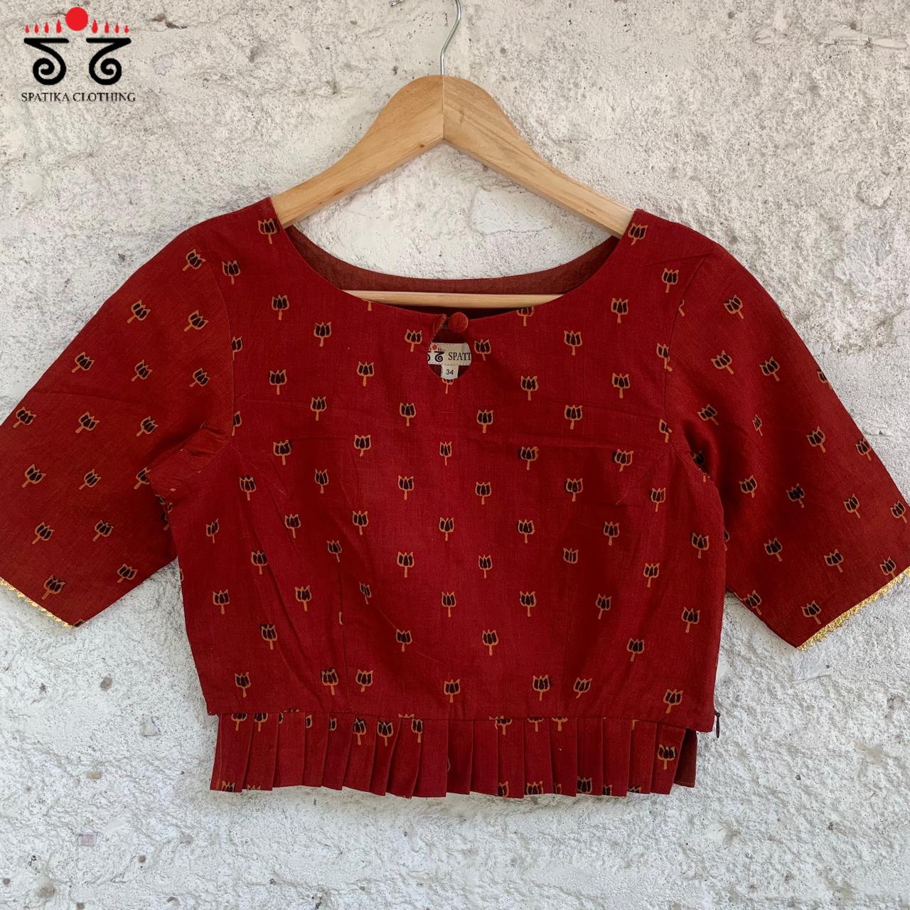 Red Pen Kalamkari Croptop