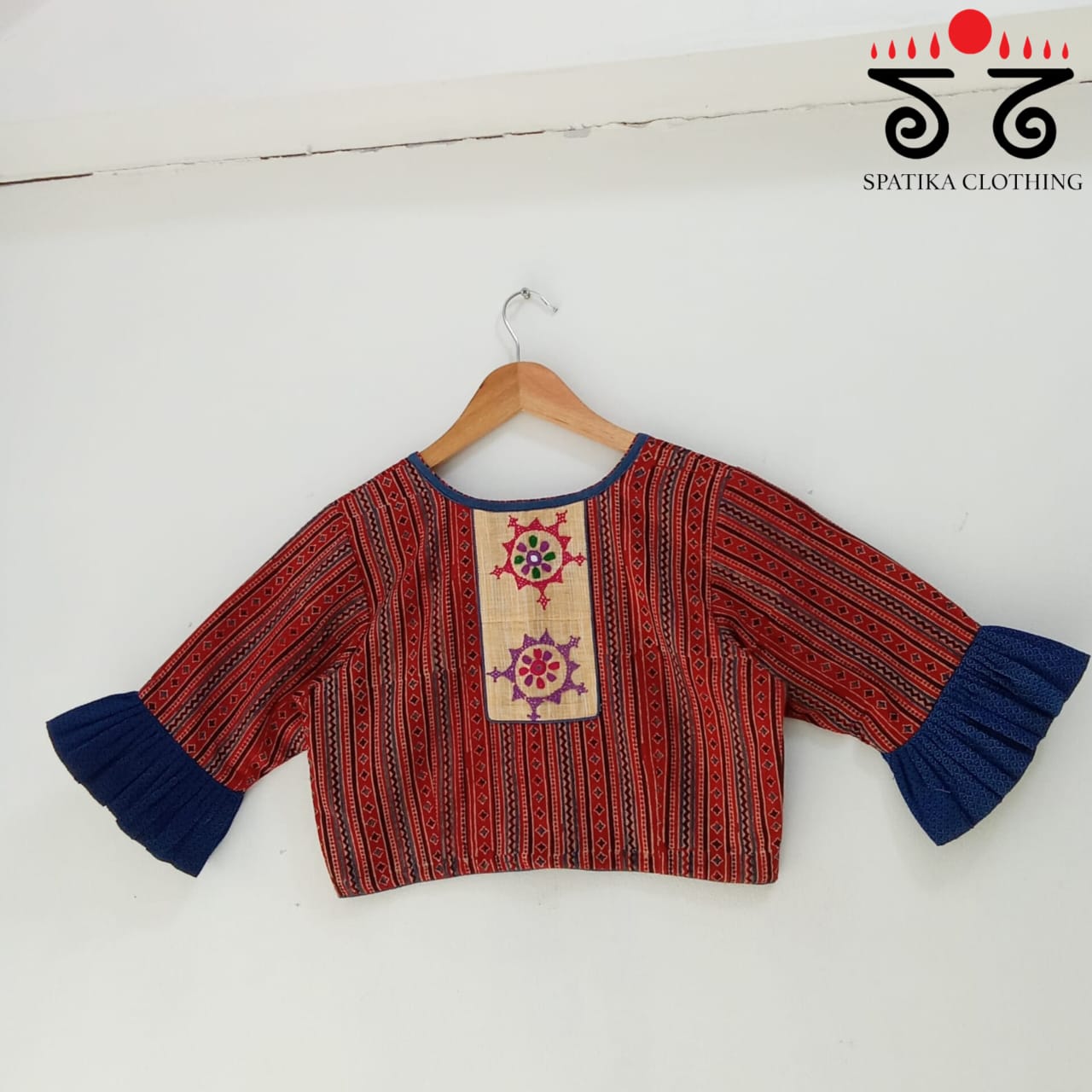 The Ruffle Red Sleeve Blouse