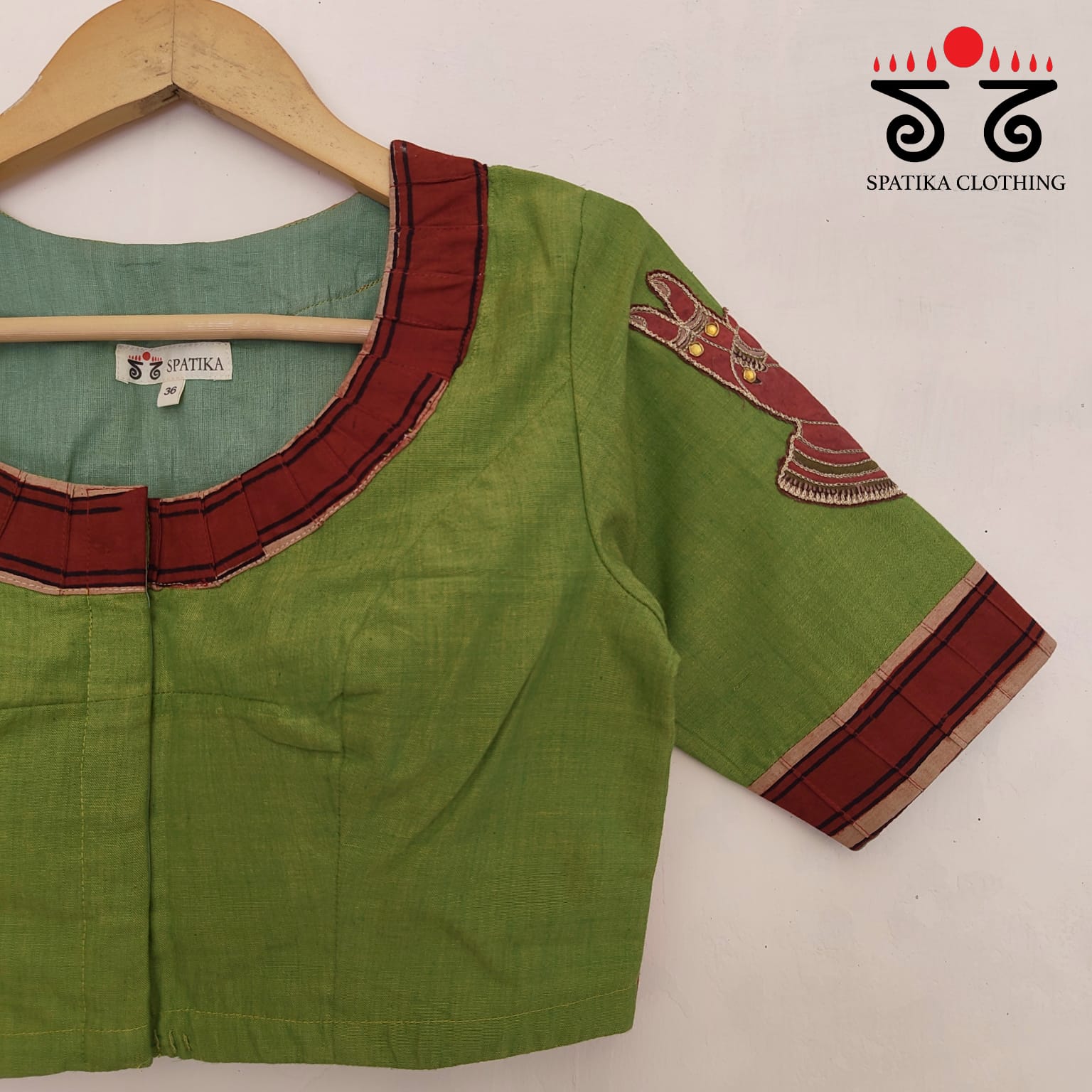 The Mudra - Green Hand Crafted Blouse