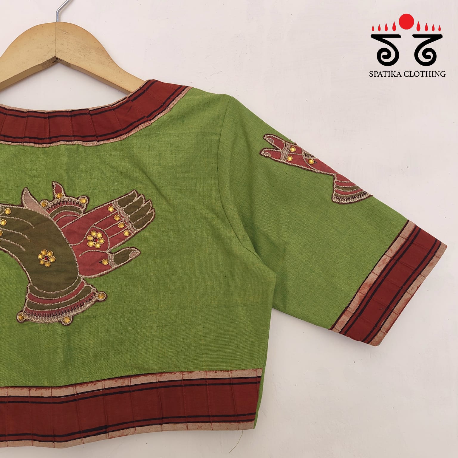 The Mudra - Green Hand Crafted Blouse