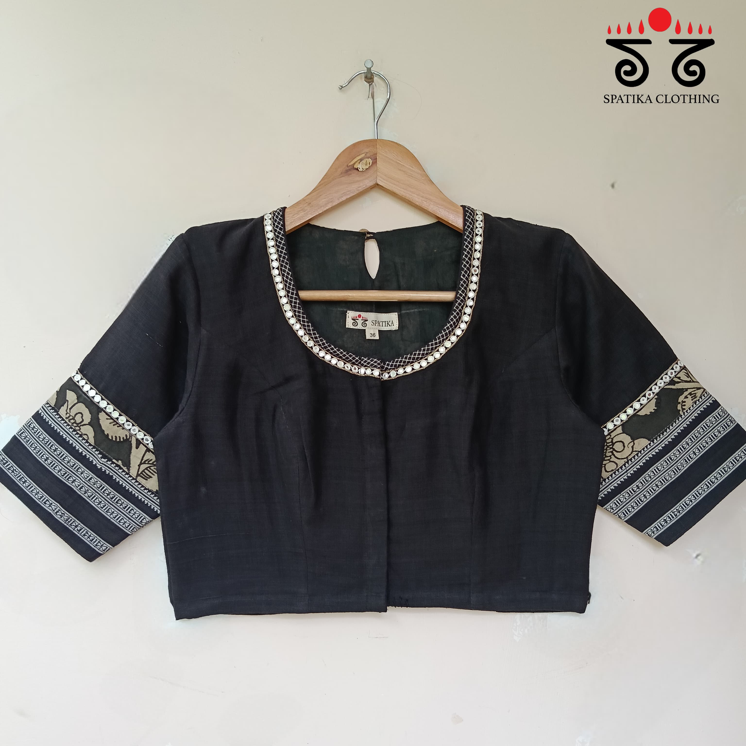 The Kalamkari Black Yoke Blouse