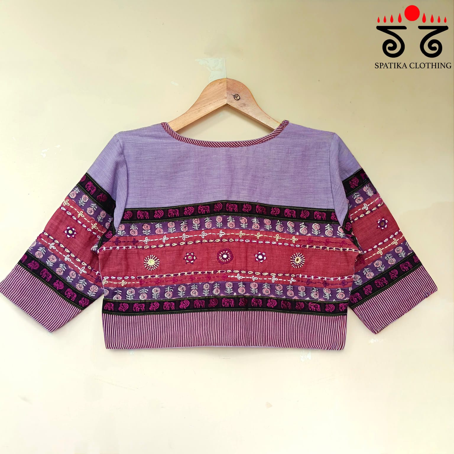 The Solid Lavender Lambani Blouse
