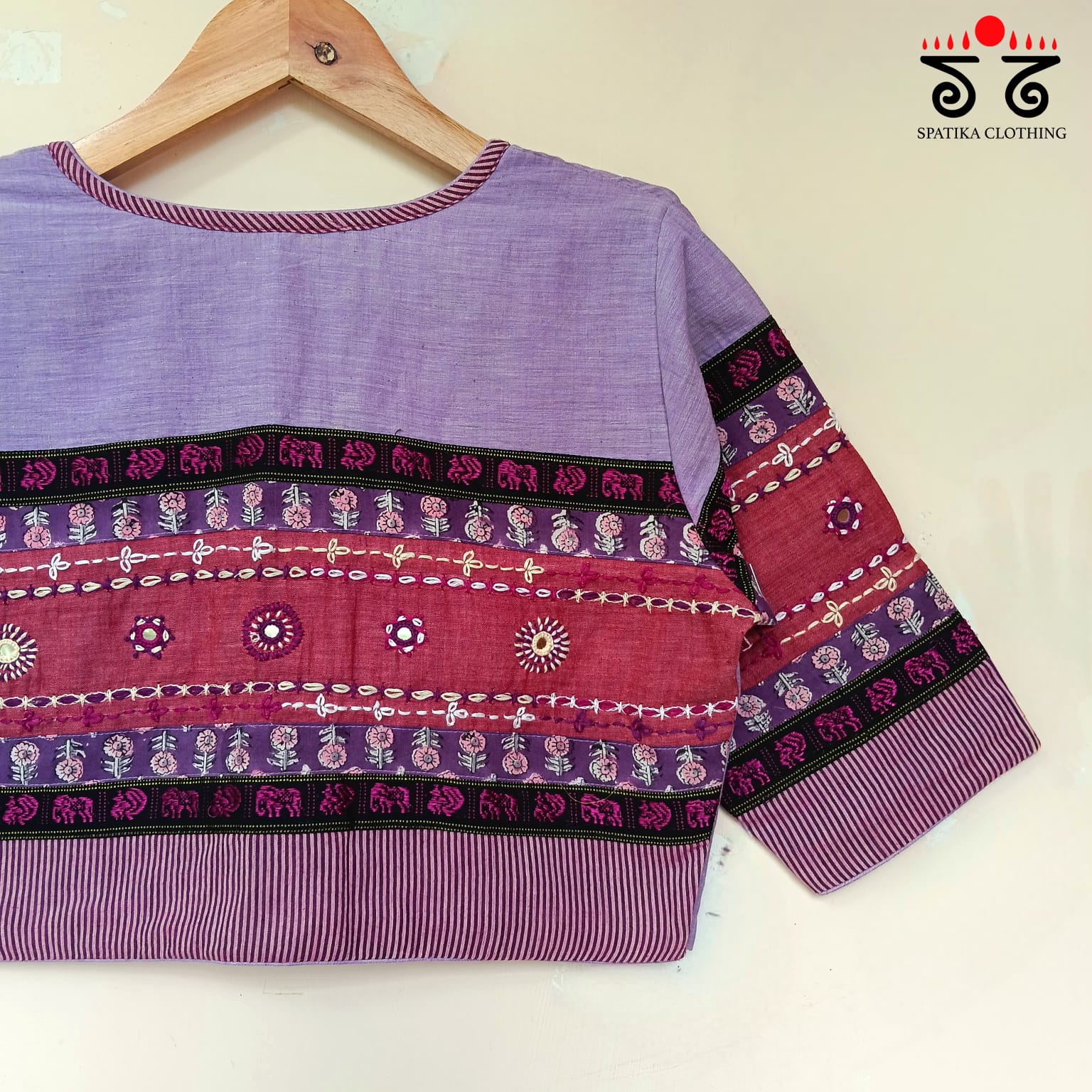 The Solid Lavender Lambani Blouse