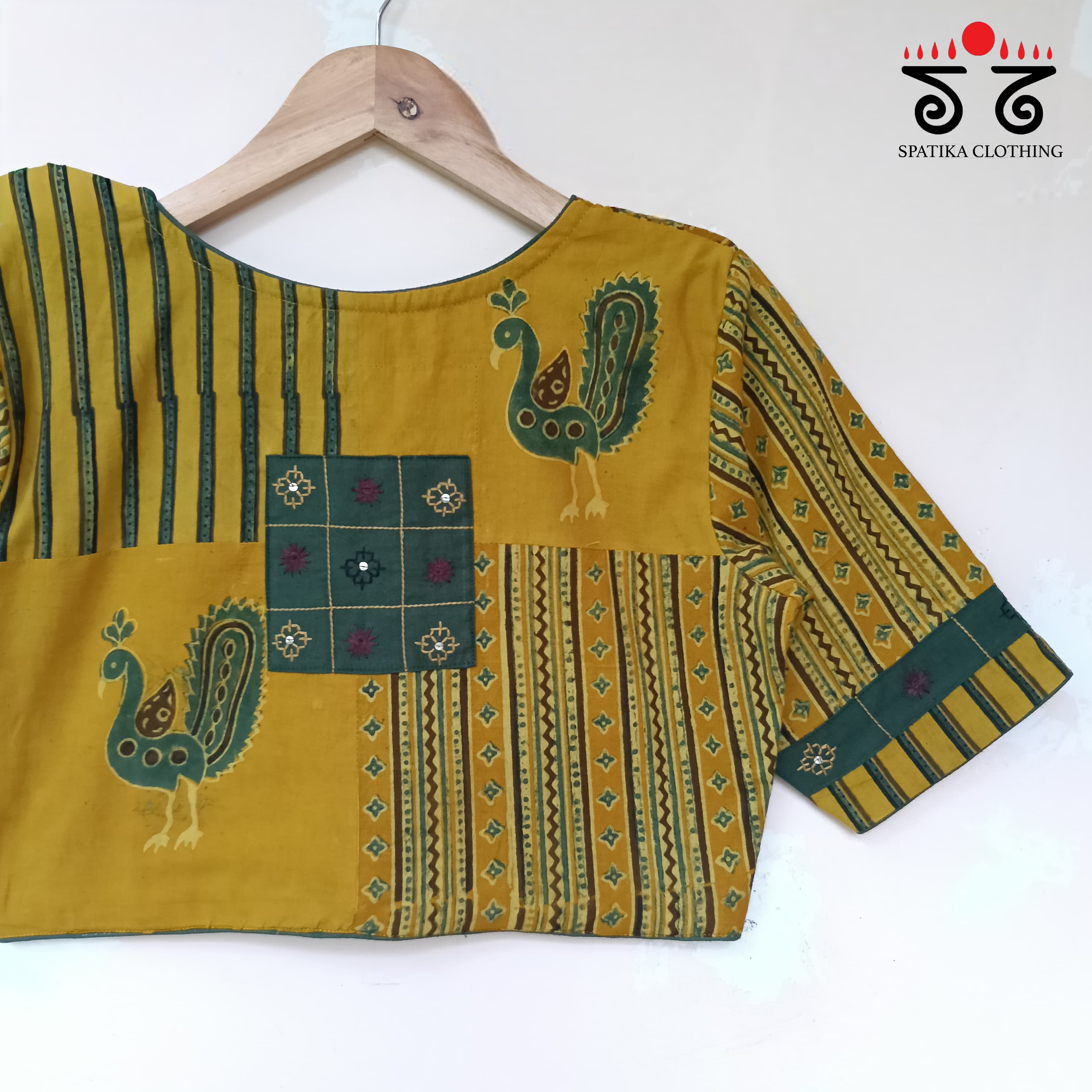 Yellow Morni Collage-Handcrafted Blouse