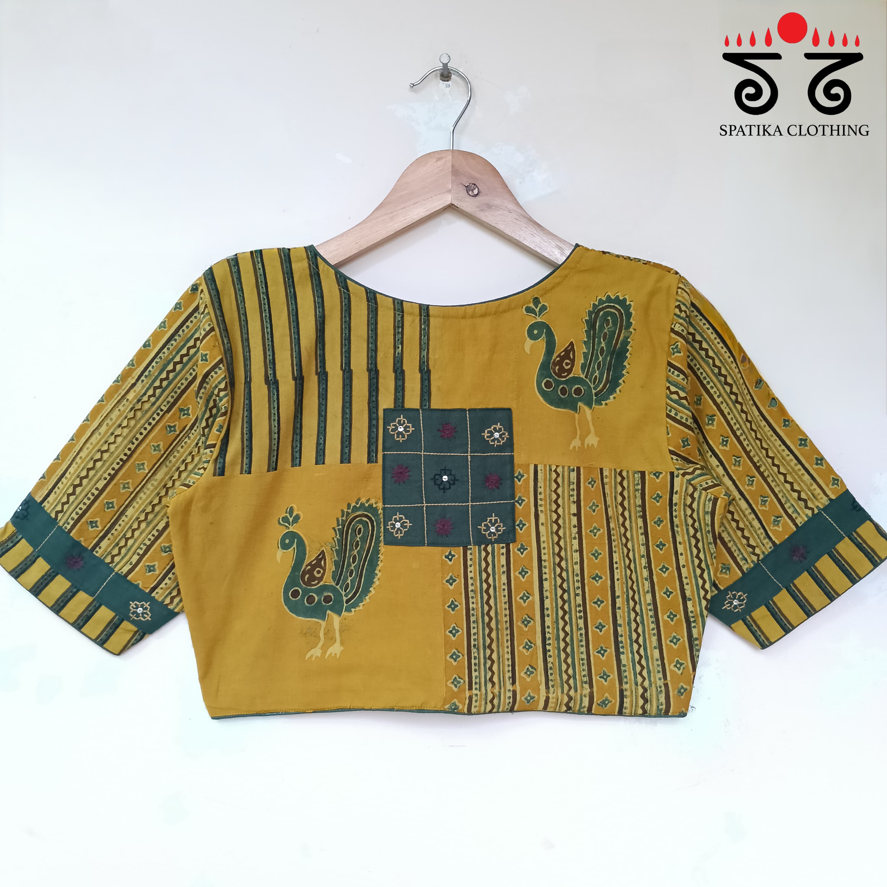 Yellow Morni Collage-Handcrafted Blouse