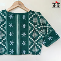 Green Telia Rumal - Kolam Blouse