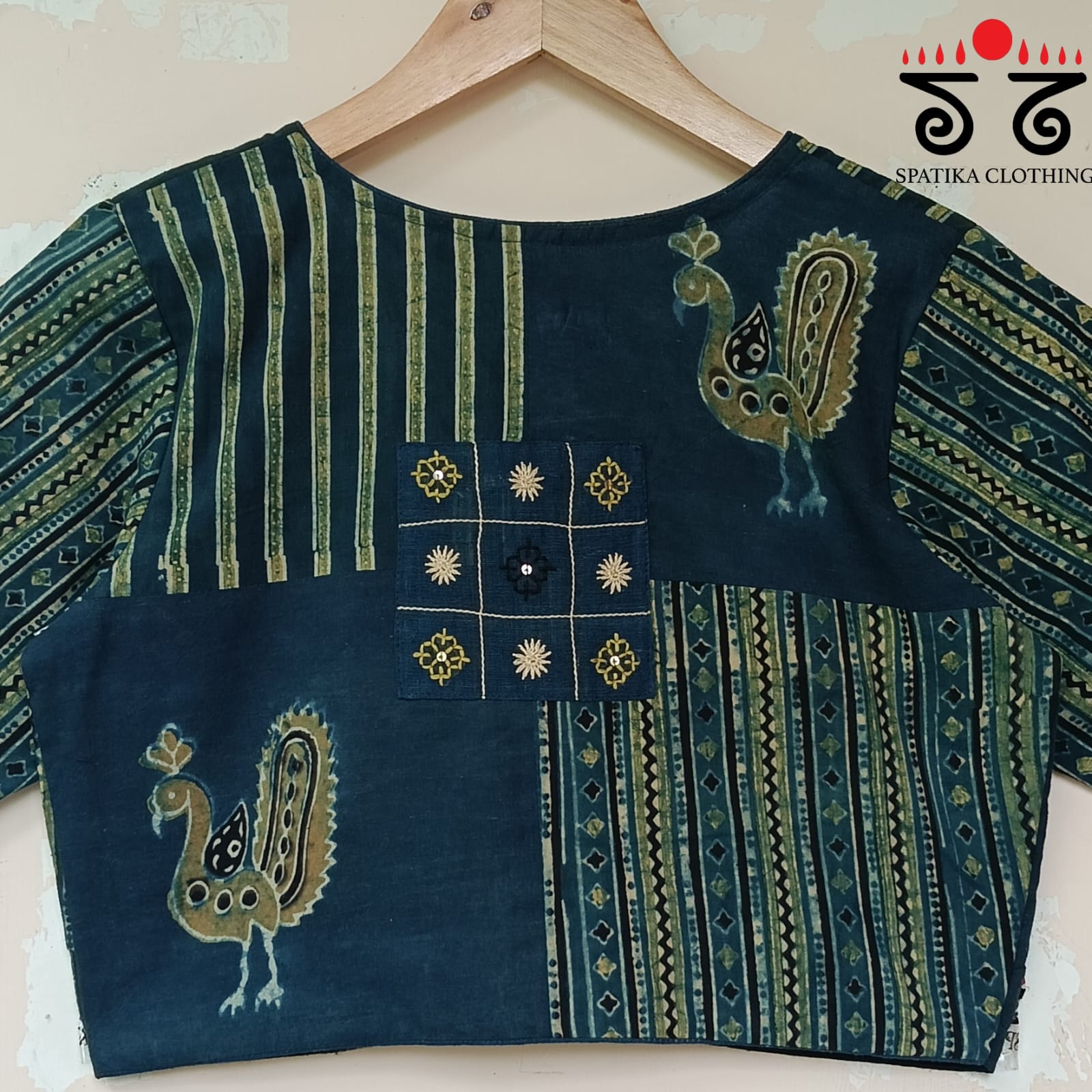 Indigo Blue Morni Collage-Handcrafted Blouse