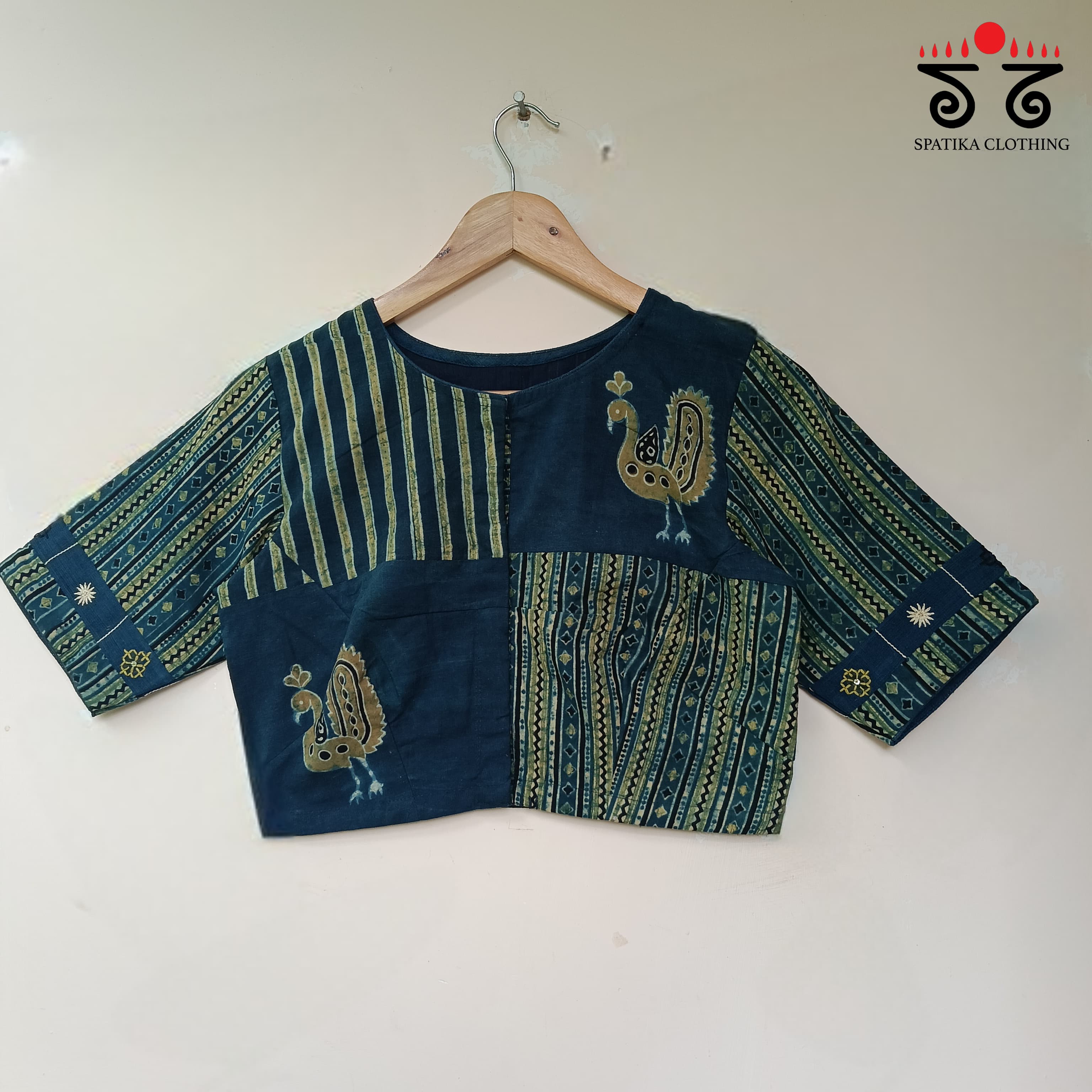 Indigo Blue Morni Collage-Handcrafted Blouse