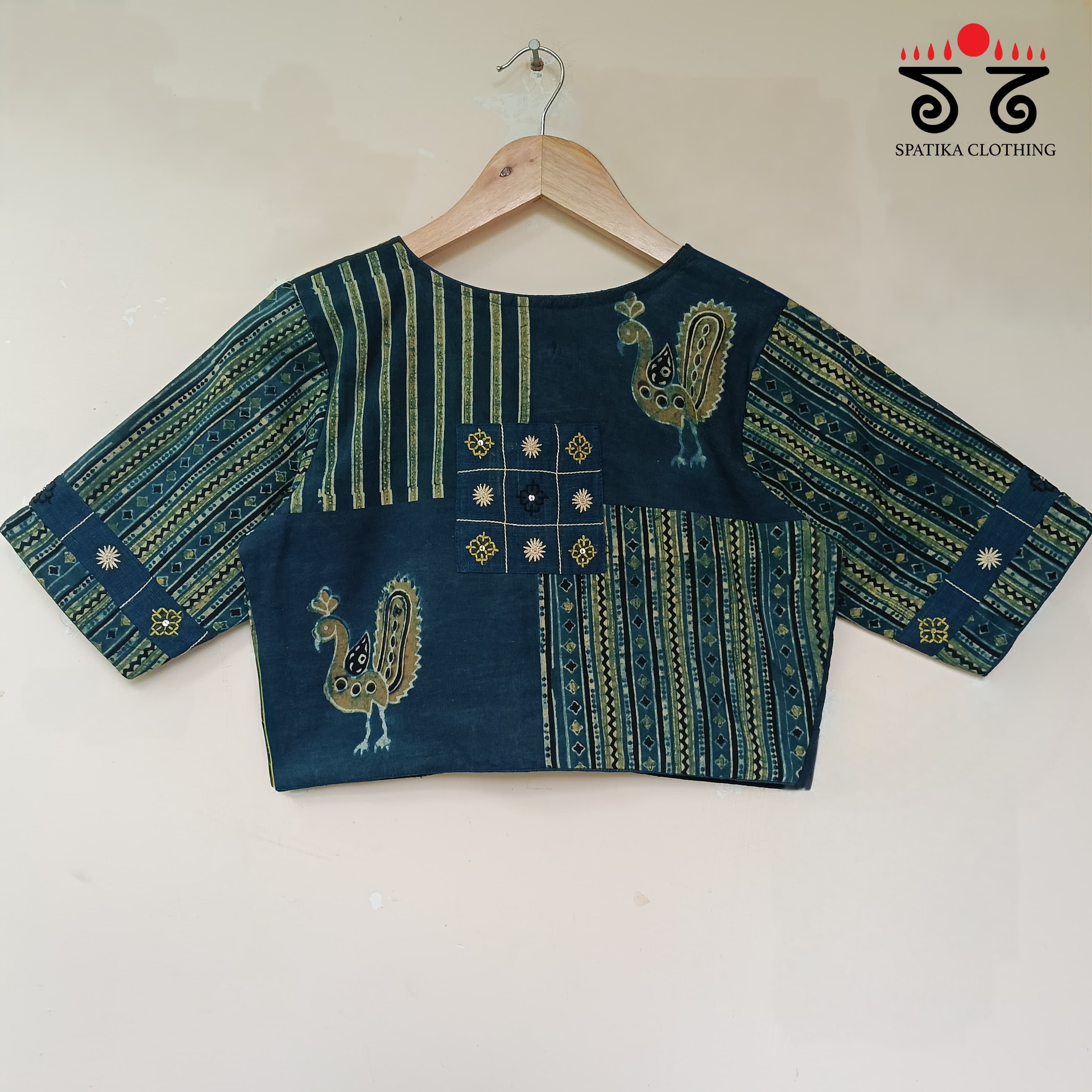 Indigo Blue Morni Collage-Handcrafted Blouse