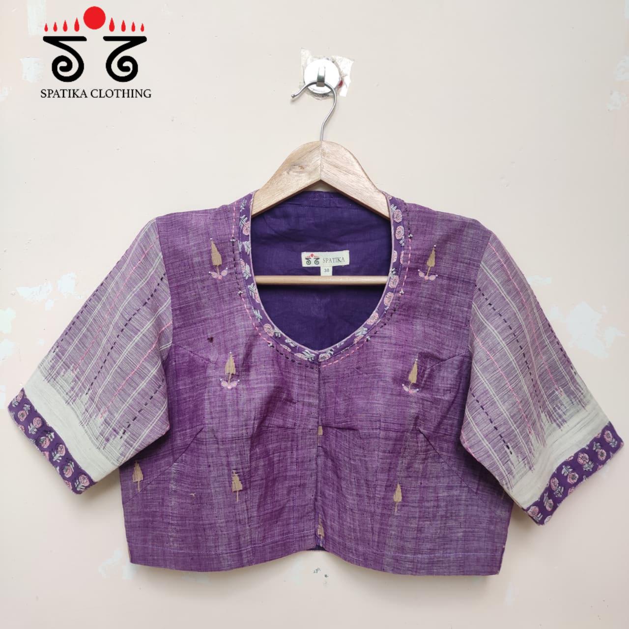 Purple Ponduru Jamdhani Blouse