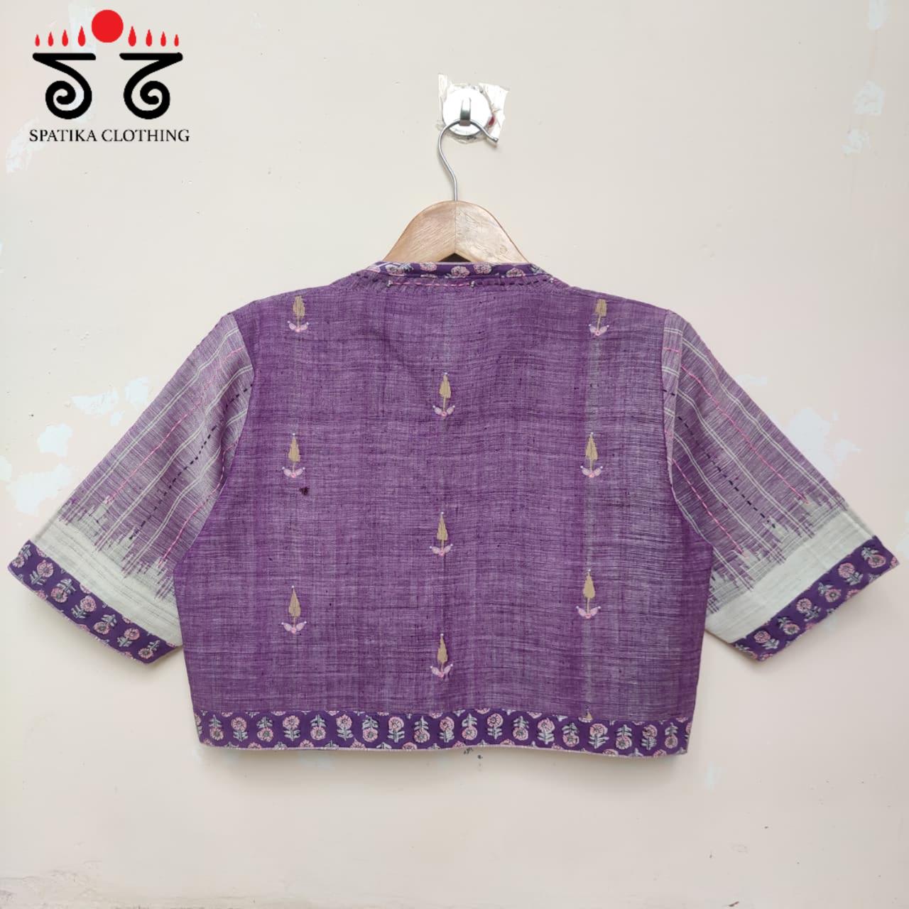 Purple Ponduru Jamdhani Blouse
