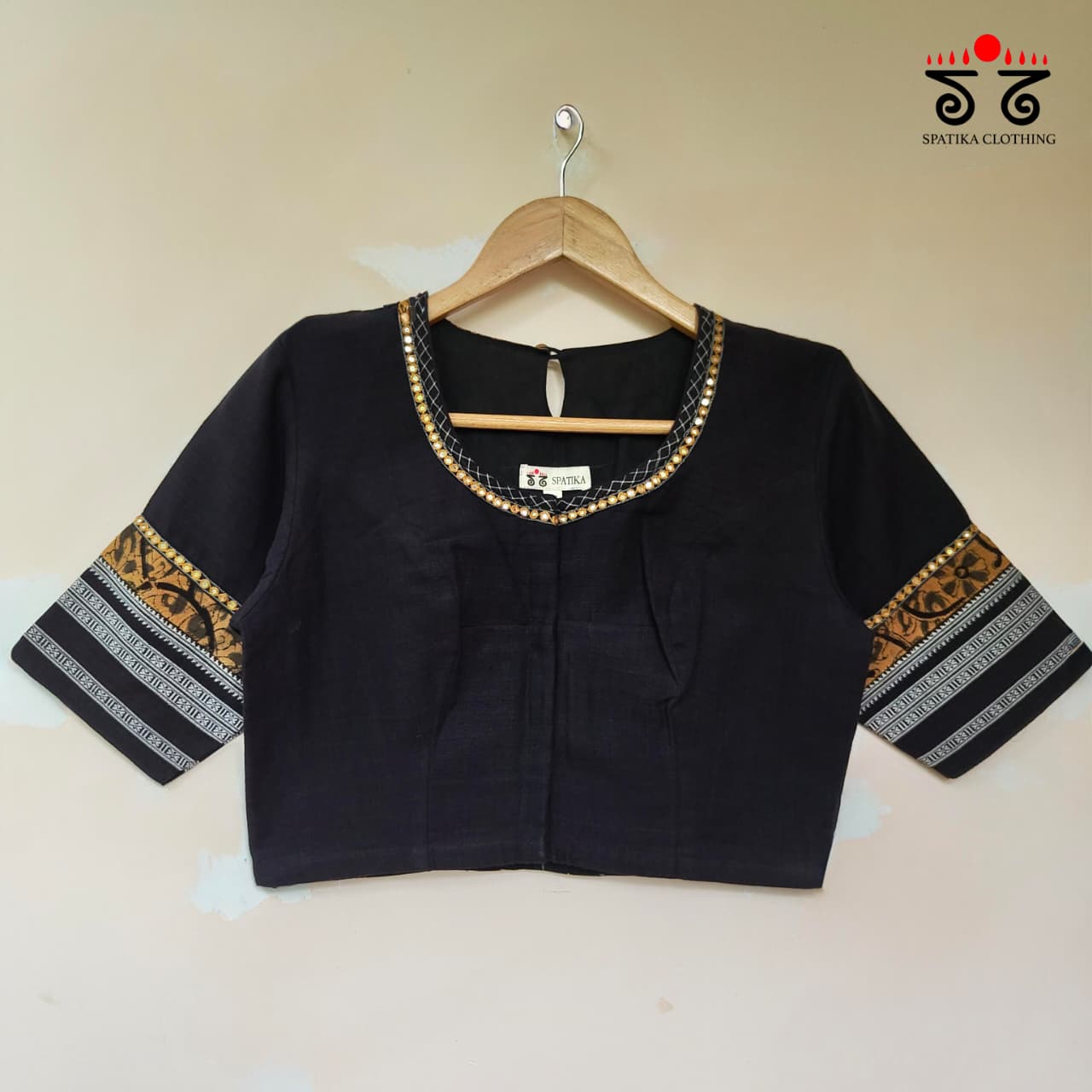 The Kalamkari Black Yoke Blouse