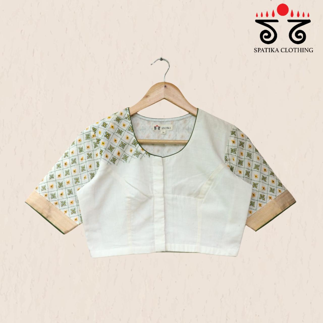 The Banjara White Hand Embroidered Blouse