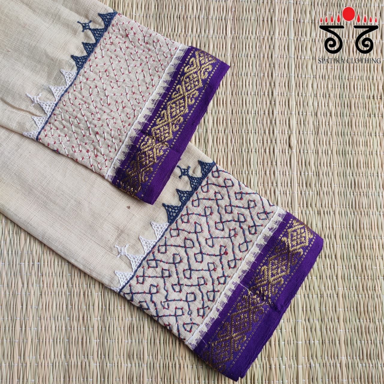 Hand-embroidered Ponduru Blouse Fabric