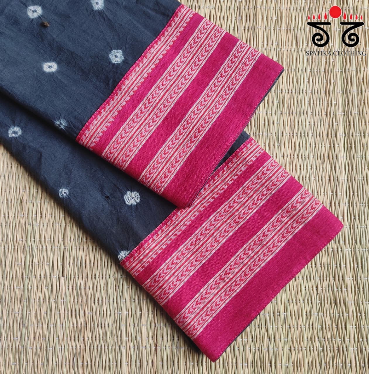 Hand Embroidered Bandhani Blouse Fabric