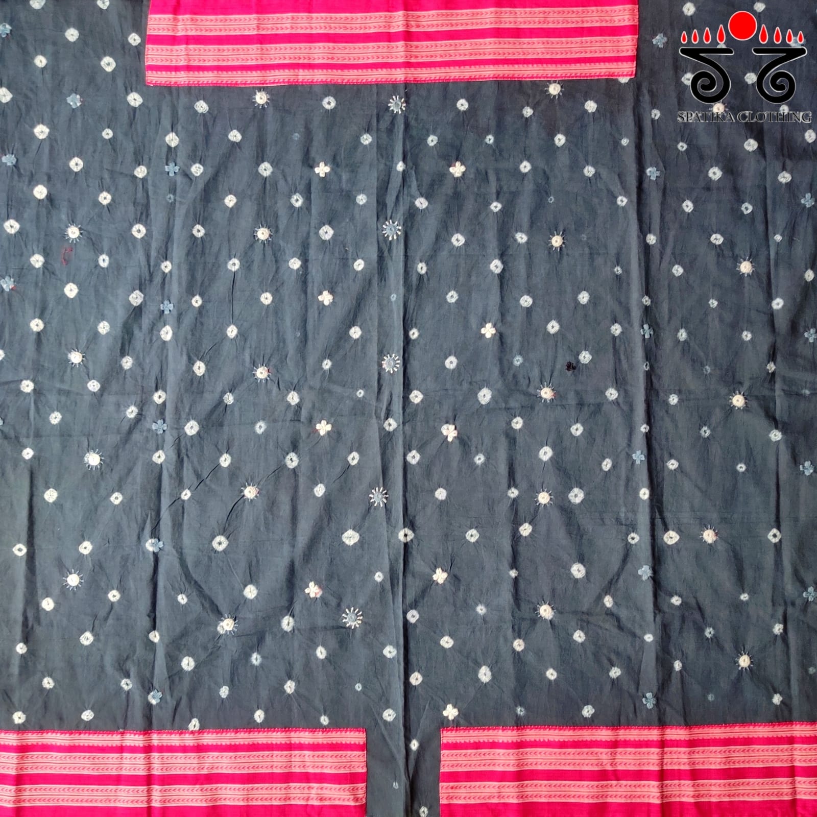 Hand Embroidered Bandhani Blouse Fabric