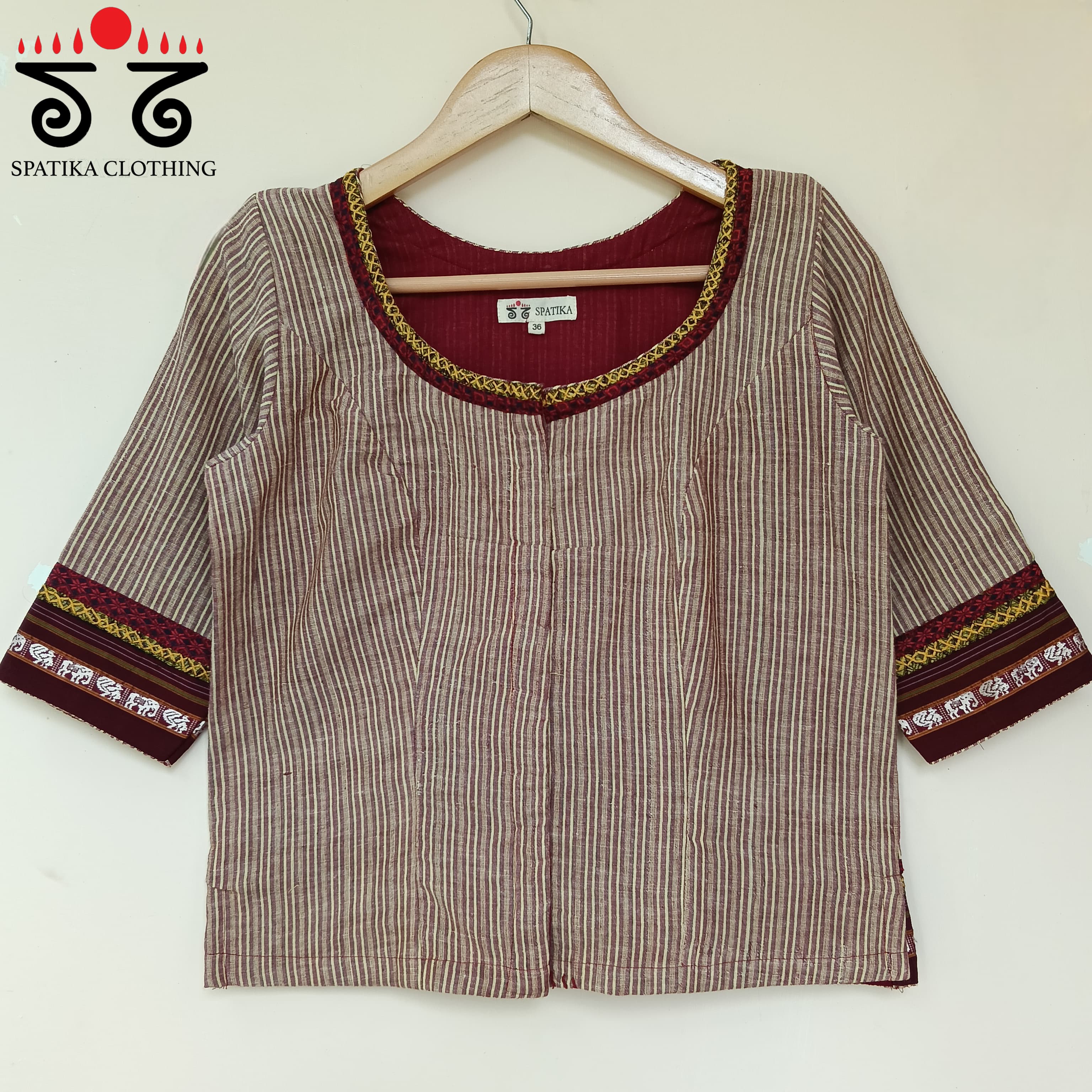 The Peacock Brown Kalamkari Croptop