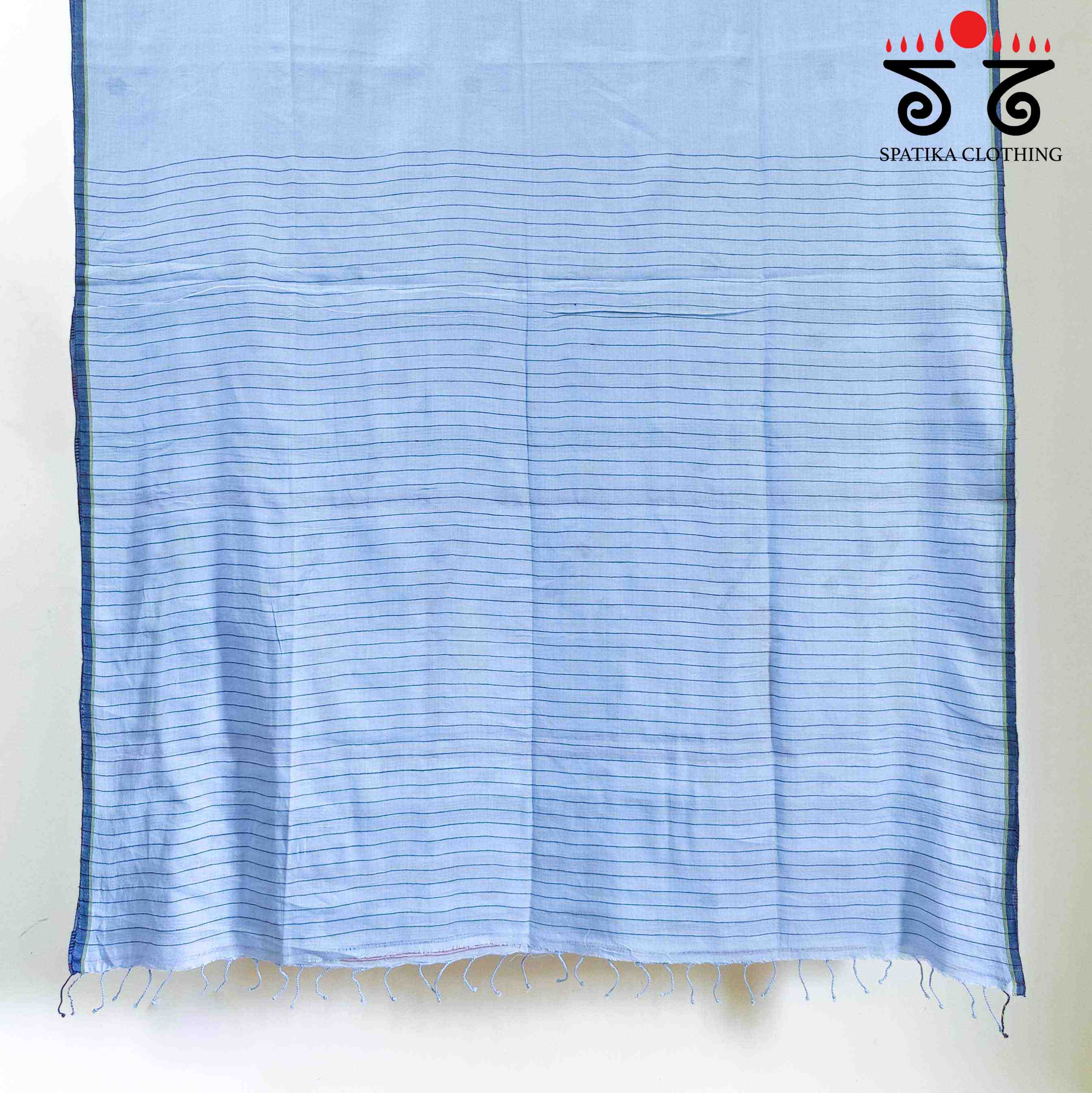 Blue Jamdhani Bengal Cotton Saree
