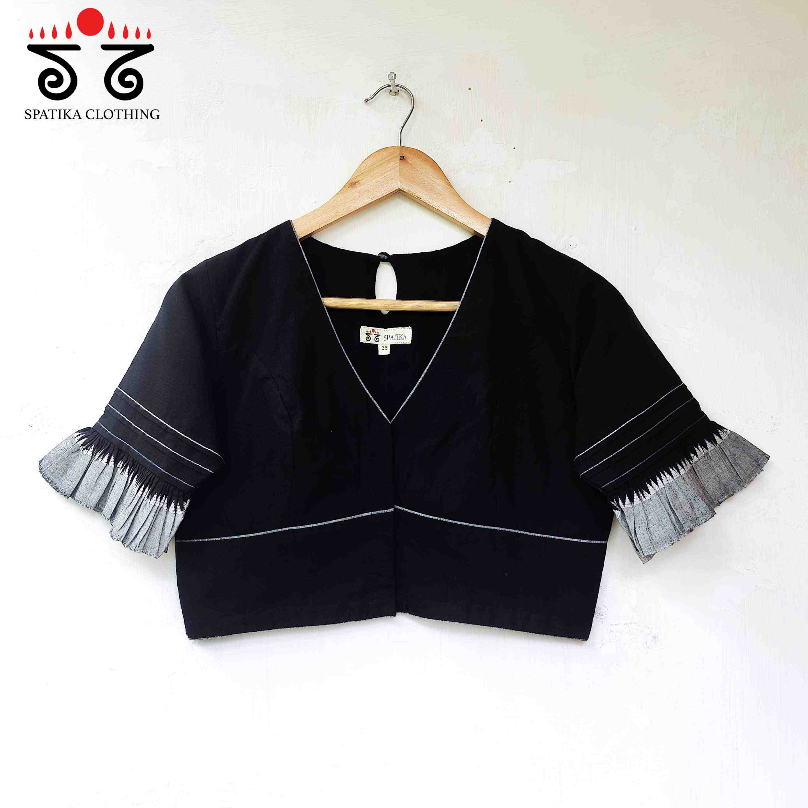 Black Frilled Mirror- Handcrafted Blouse