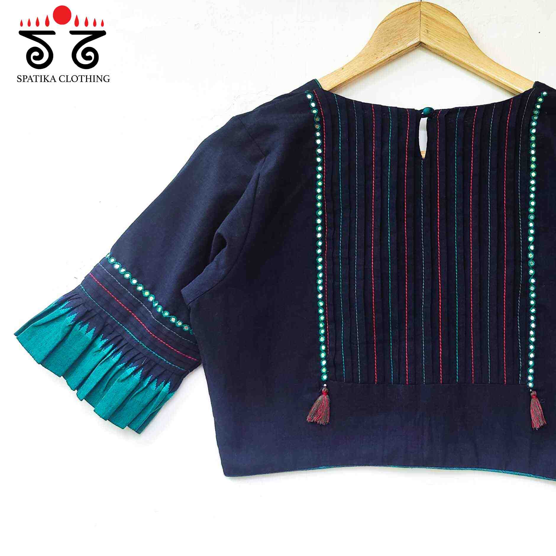 Black Frilled Mirror- Handcrafted Blouse