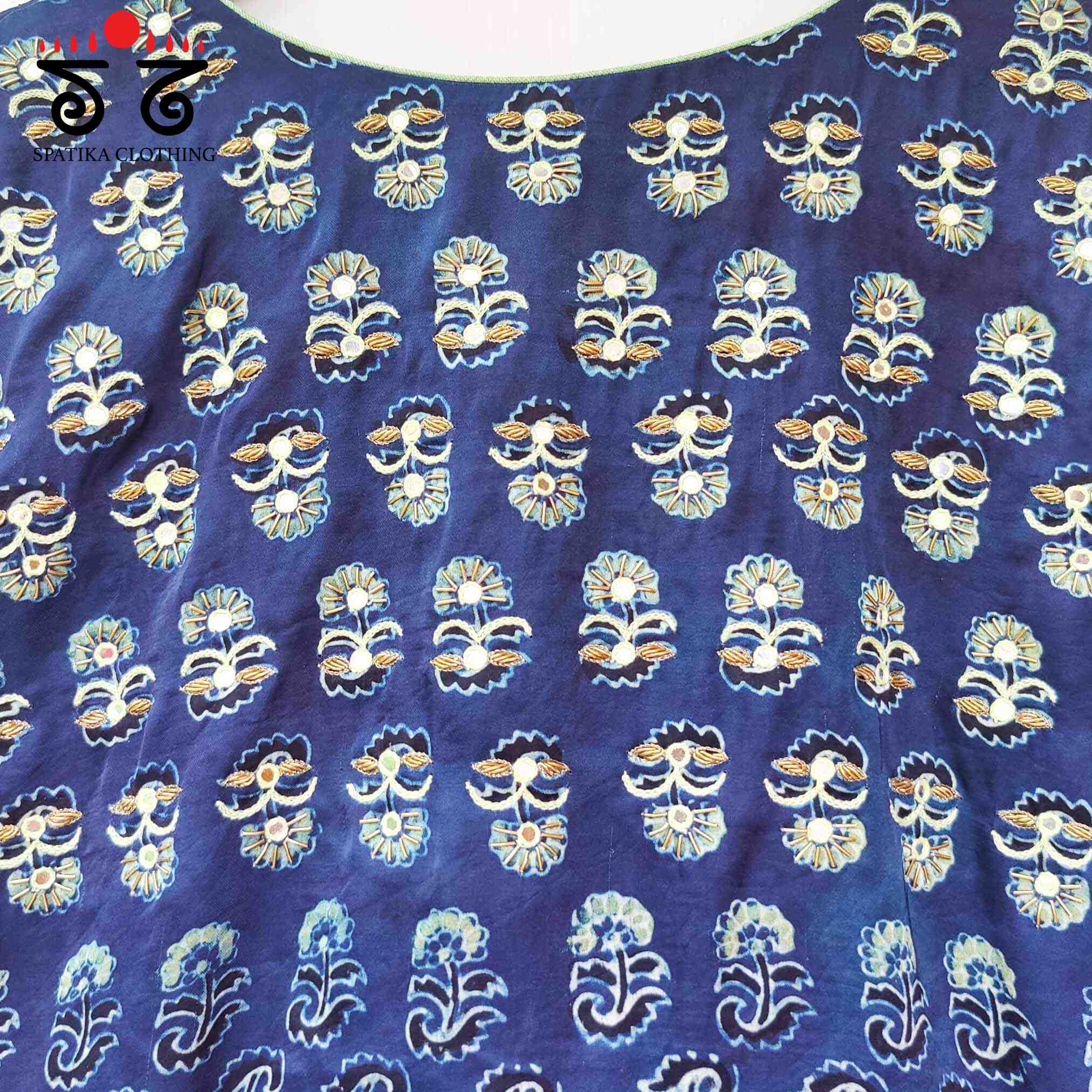 The Festive Blue Modal Blouse