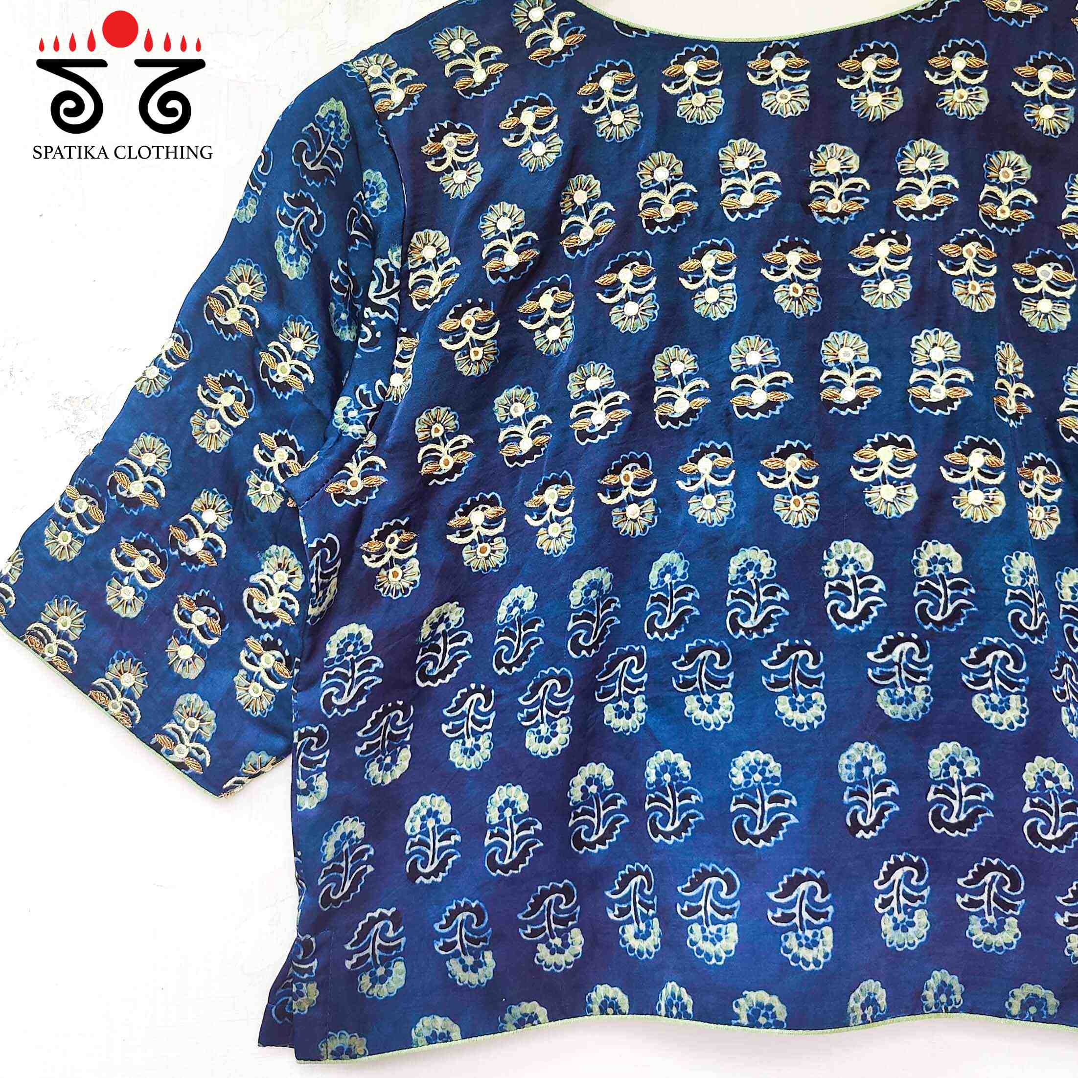 The Festive Blue Modal Blouse