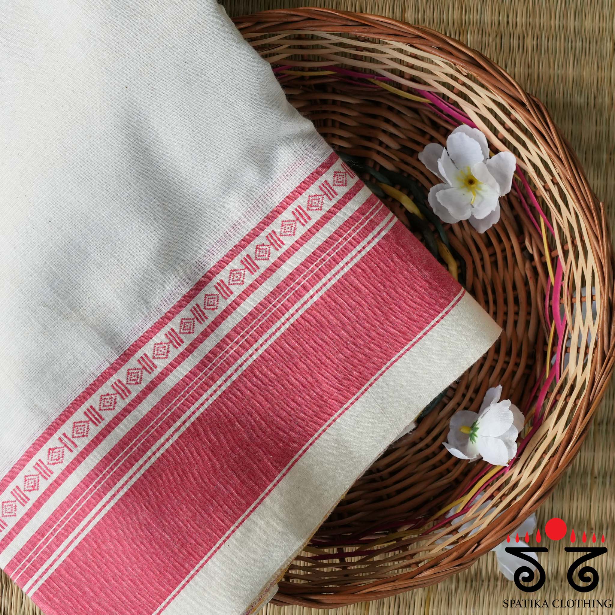 Aane Hejje - White & Orange Revival Saree