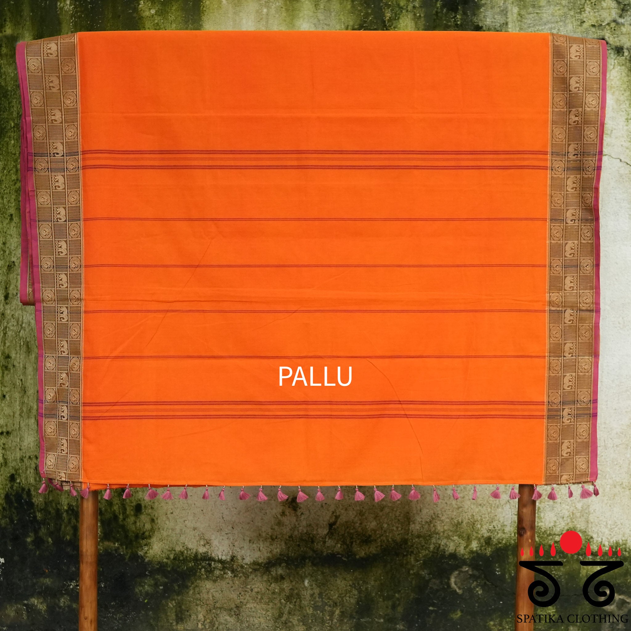 Orange Chettinad Cotton Saree