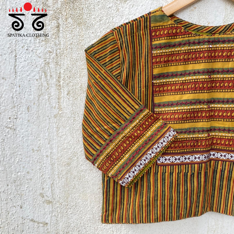 Ajrak Striped Blouse