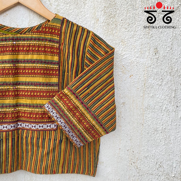 Ajrak Striped Blouse