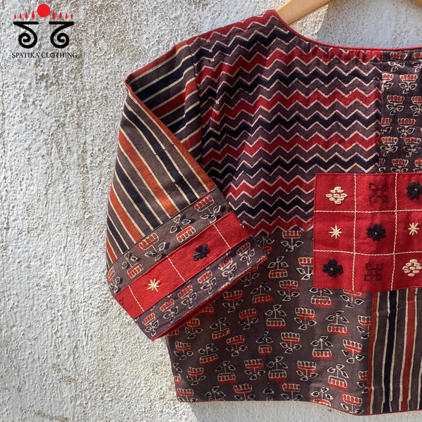 Ajrak Collage Blouse