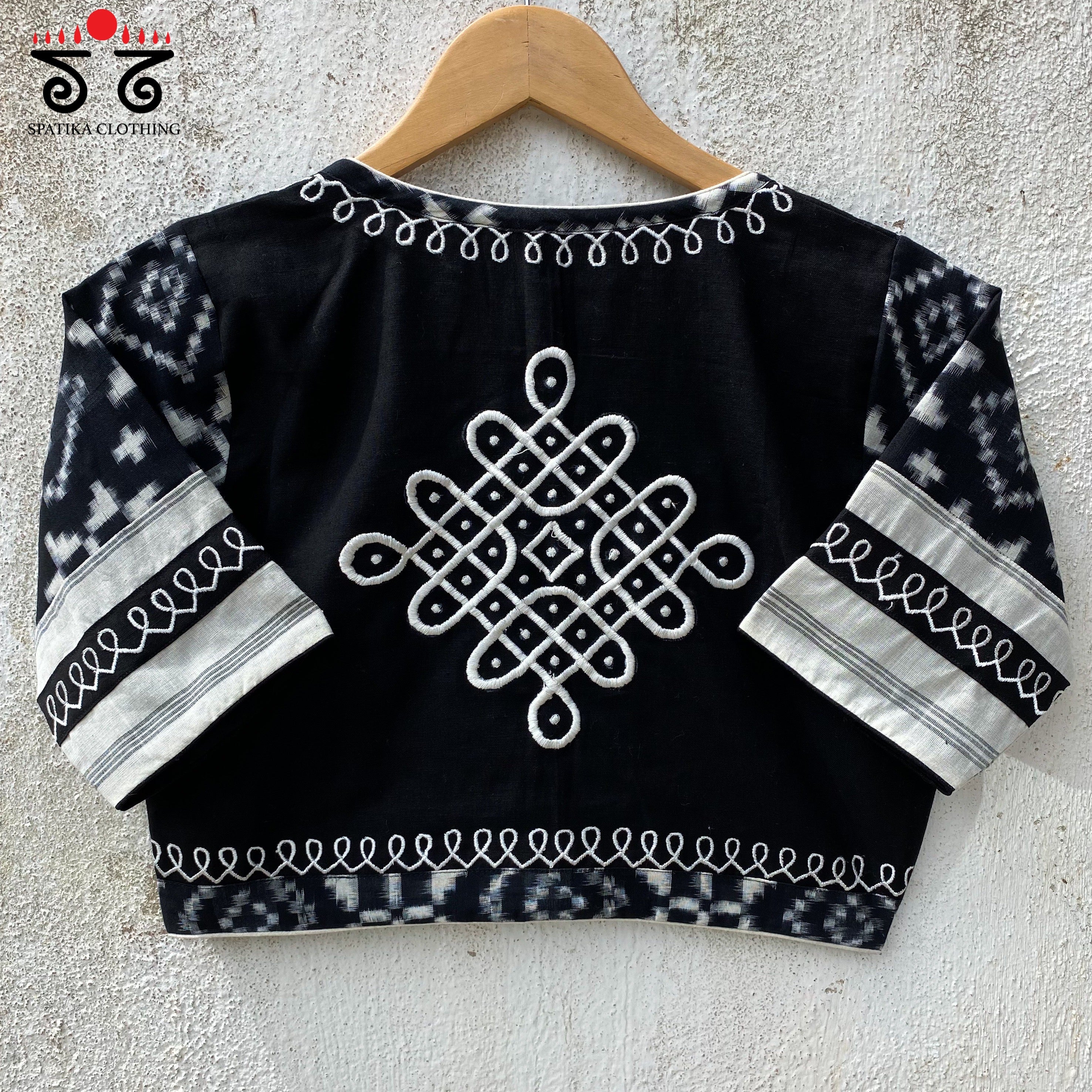 Black Telia Rumal - Kolam Blouse