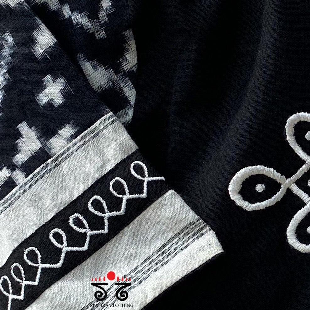 Black Telia Rumal - Kolam Blouse