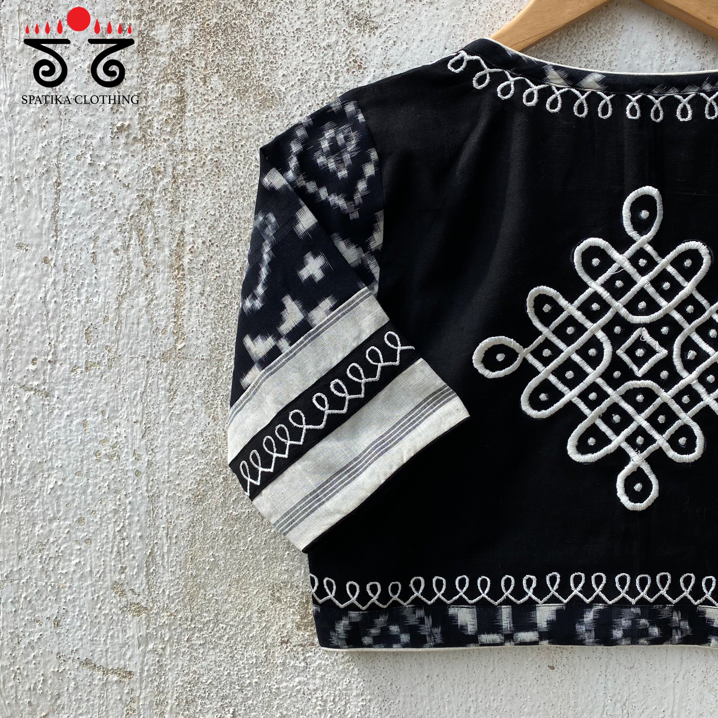 Black Telia Rumal - Kolam Blouse