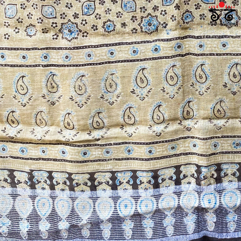 Ajrak on Linen Dupatta