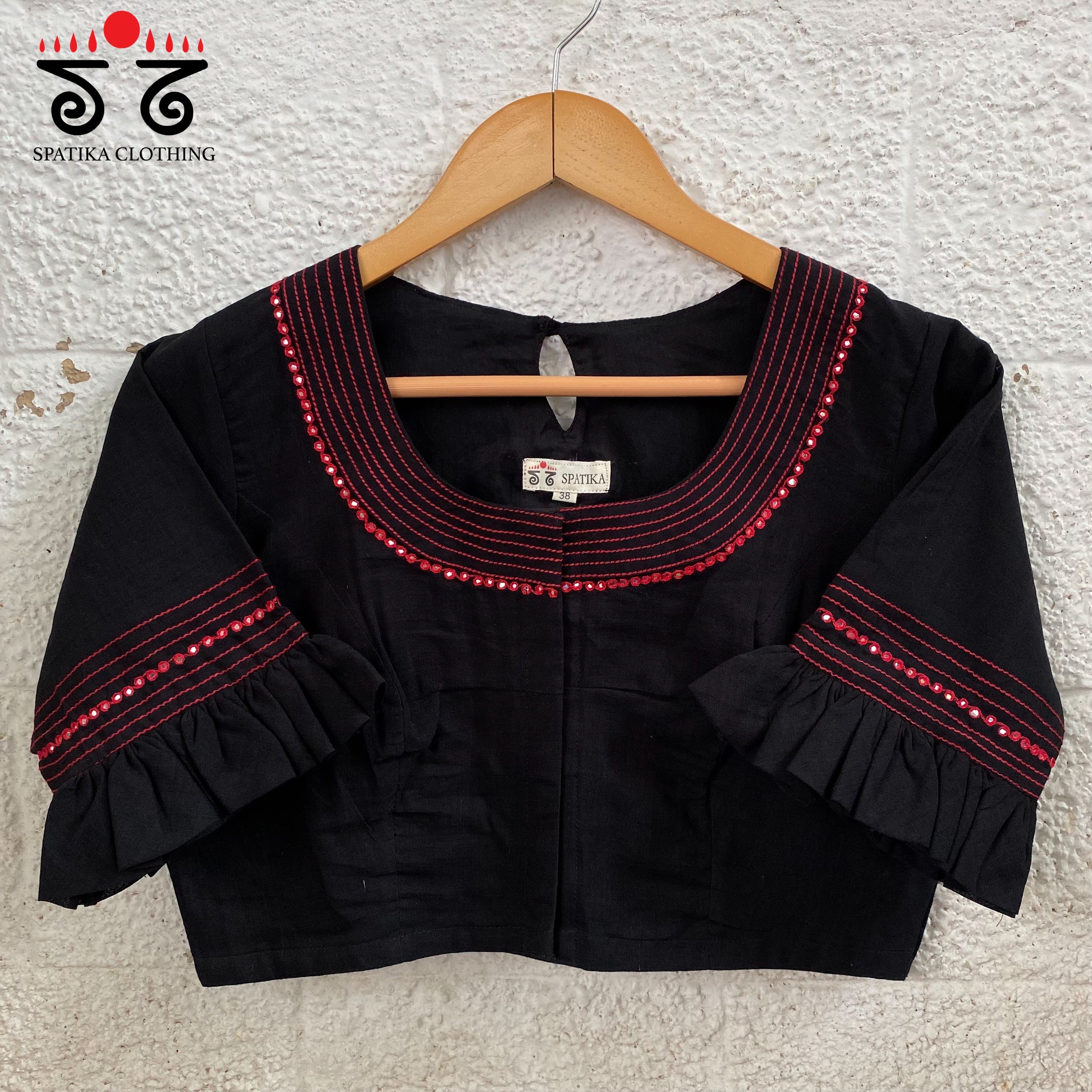 Hand - Embroidered Mirror Work Blouse