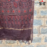 Ajrak on Kota Doria Dupatta